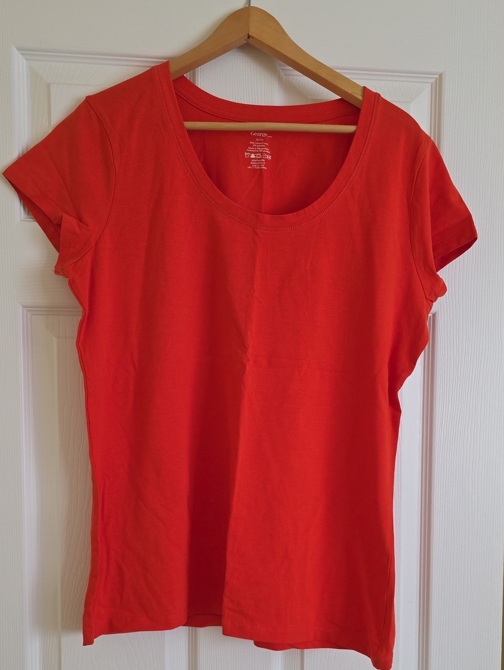 George Women’s Bright Red/ Orange Scoop Neck Short Sleeve Tee